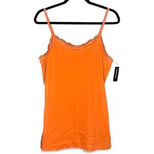 Women's Peachy Orange Y2K Fairycore Camisole Lace Trim Top *NWT* - XL